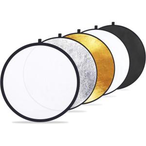 imageEtekcity 24quot 60cm 5in1 Photography Reflector MultiDisc Light Reflectors for Photography Collapsible with Bag  Translucent Silver Gold White and Black24 Inch