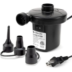 imageEtekcity Air Pump for Inflatables Portable Electric Air Mattress Pump QuickFill Perfect InflatorDeflator for Couch Blow up Pool Floats Raft Bed Boat Toy with Nozzles 110120V BlackBlack