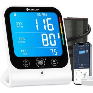 imageEtekcity Bluetooth Blood Pressure Monitor Smart Upper Arm Automatic BP Machine with App Rechargeable Wide Cuff 86quot165quot Irregular Heartbeat Detection Home Medical Diagnostic Kit Wearables