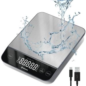 imageEtekcity Food Kitchen Scale Digital Grams and Ounces for Weight Loss Baking Cooking Keto and Meal Prep LCD Display Medium 304 Stainless SteelStainless SteelSilver