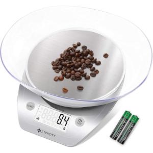 imageEtekcity Food Kitchen Scale With Bowl Digital Ounces and Grams for Cooking Baking Meal Prep Dieting and Weight Loss 11lb5kg Backlit DisplayArctic Sliver
