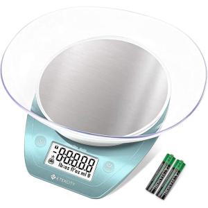 imageEtekcity Food Kitchen Scale With Bowl Digital Ounces and Grams for Cooking Baking Meal Prep Dieting and Weight Loss 11lb5kg Backlit DisplayBright Blue