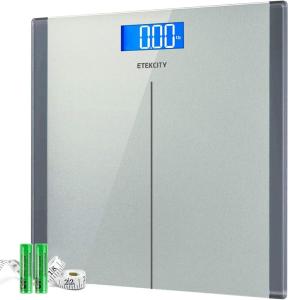 imageEtekcity Smart Scale for Body Weight Fat Digital Bathroom Weighing Machine for Accurate BMI Muscle Mass Composition Home Use Apple Health Compatible Fitness EquipmentSliverGrey