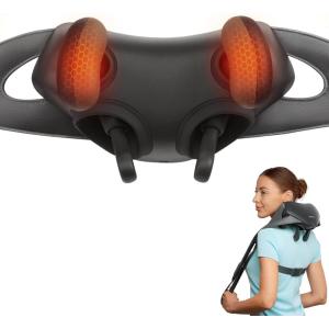 imageEtekcity Cordless Neck Massager for Pain Relief Deep Tissue Shiatsu Shoulder Massager with Heat Massage Tools for Back Trapezius Lymphatic Drainage Relaxation Gift for Him ampamp Her Women MenCadeoGrey