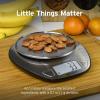 imageEtekcity 11lb5kg Stainless Steel Digital Kitchen Food Scales with Liquid Volume Measurement Function Auto ZeroTare and Large Backlight LCD Display SilverBasic1 g round