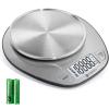 imageEtekcity 11lb5kg Stainless Steel Digital Kitchen Food Scales with Liquid Volume Measurement Function Auto ZeroTare and Large Backlight LCD Display SilverBasic1 g round