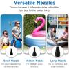 imageEtekcity Electric Air Pump Rechargeable Portable Air Mattress Pump Cordless QuickFill Inflator Deflator for Pool Inflatables Raft Bed Boat Pool Toy Floats with 3 NozzlesBlack